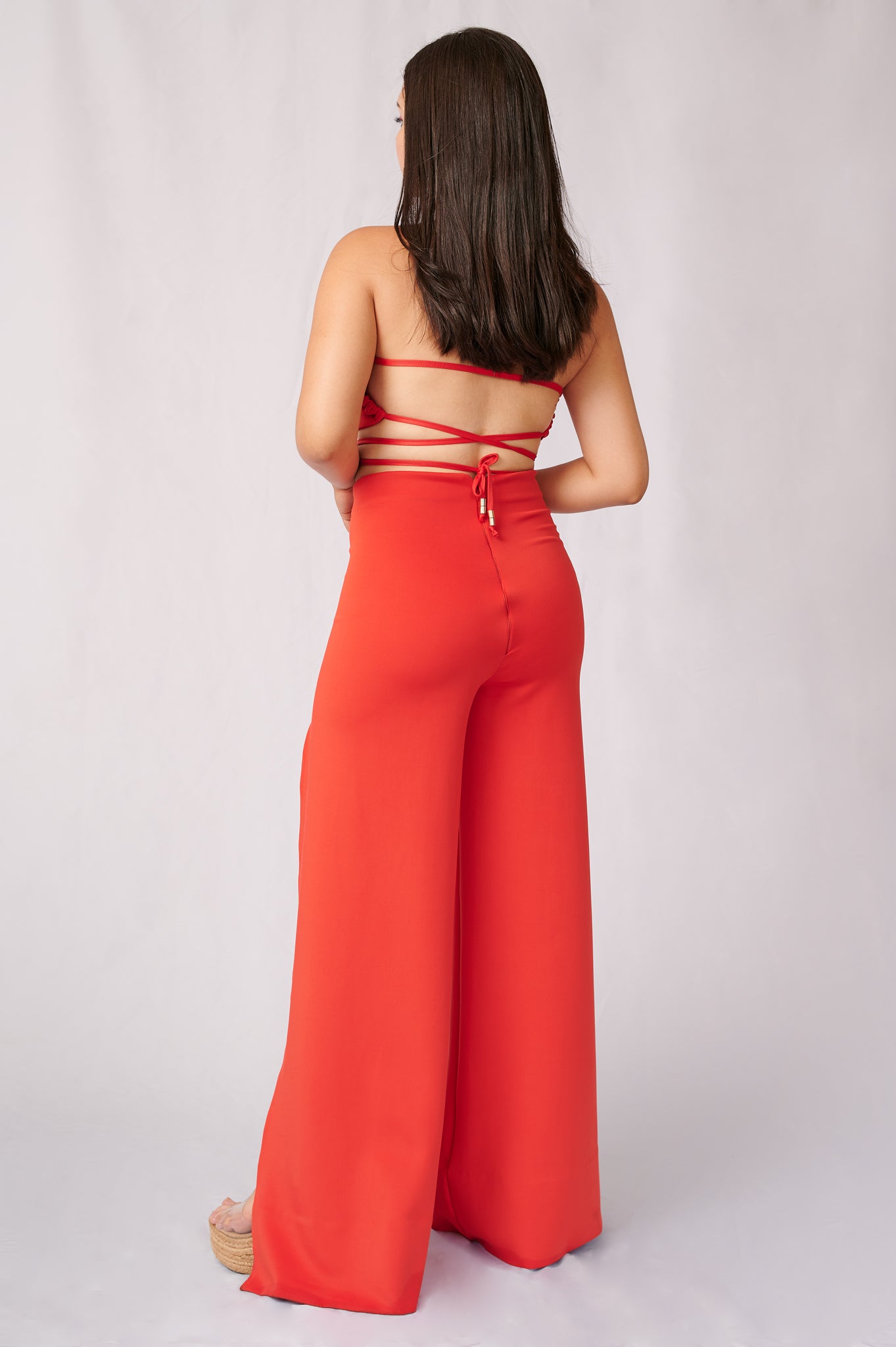 Pantalón Culotte Abertura Rojo
